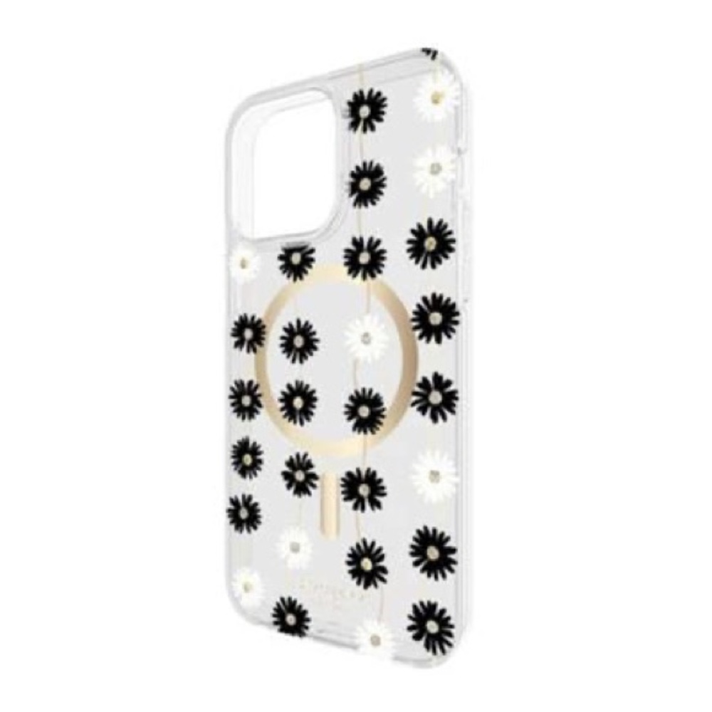 NWT! ♠️ kate spade protective case for iPhone 15/14/13 Floral Black and White - Picture 3 of 8
